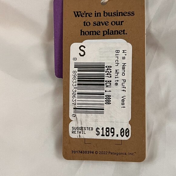 NEW Patagonia Women's Nano Puff Vest Birch White Sz S - Picture 5 of 12